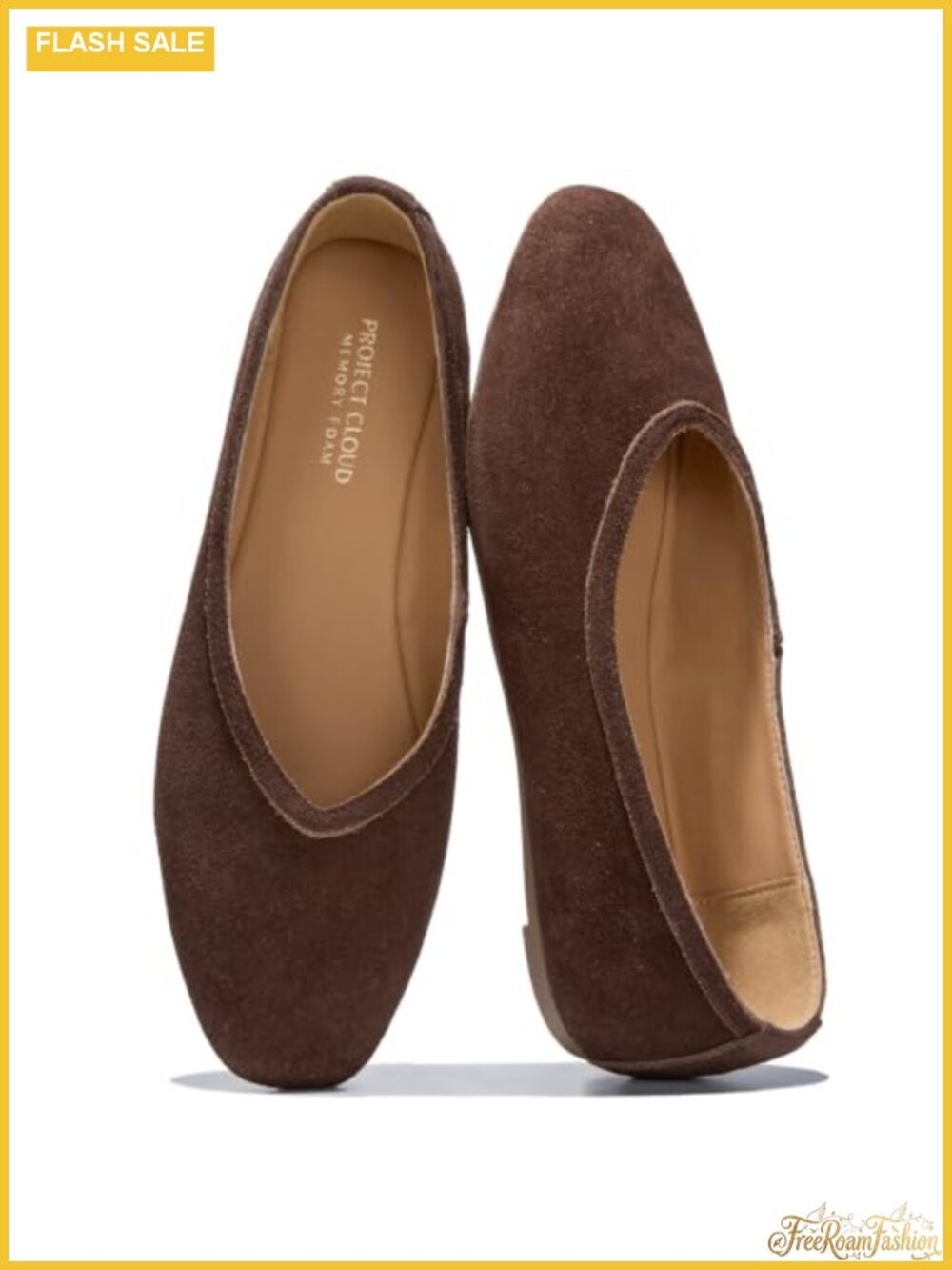 Genuine Leather Ballet Flats Women Comfort Memory Foam Lightweight Non-Slip